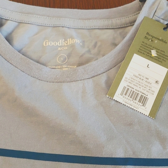 Goodfellow and Co Foggy Blue Aquatic Graphic Short Sleeve T-shirt Size L - Picture 3 of 6